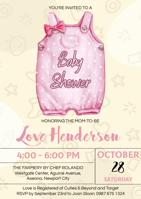 BABY SHOWER | watercolor baby onesie Template | PosterMyWall